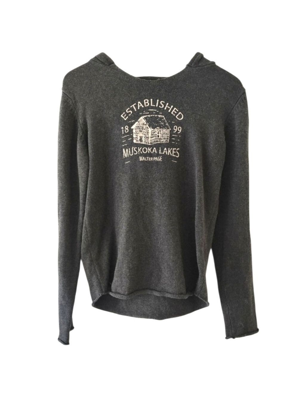 BRUZER 100% Cotton Gray Muskoka Lakes Hoodie Size Medium